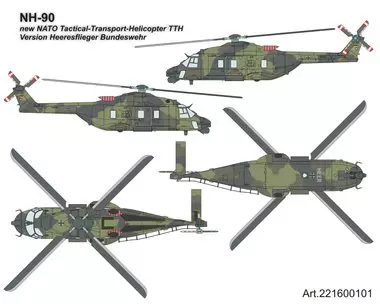 NH-90 Nato-Helicopter 90 Version Heeresflieger Bundeswehr, Plastikgroßserienbausatz