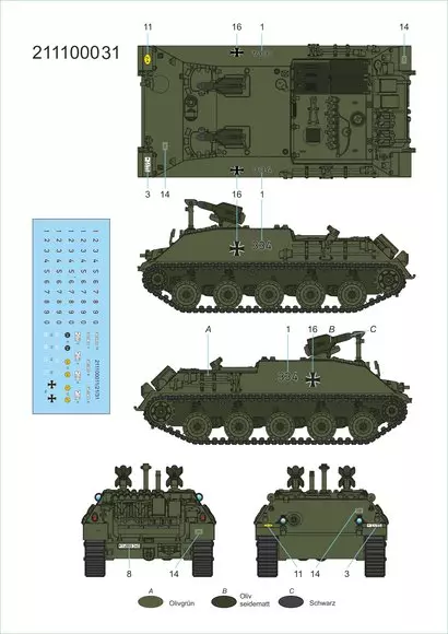 Raketenjagdpanzer 2 mit Raketen SS-11, Plastikbausatz 1:87 mit Decals