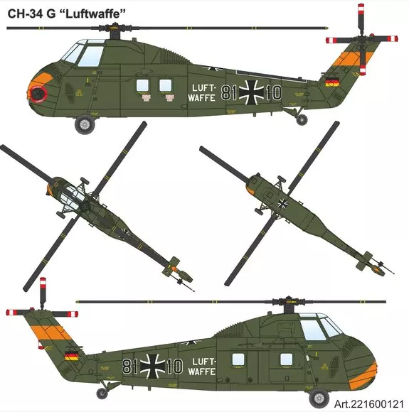 SIKORSKY CH-34 LUFTWAFFE BUNDESWEHR, Plastikbausatz mit Decalsatz