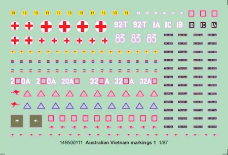 Australische Vietnam-Fahrzeugmarkierungen Satz 1